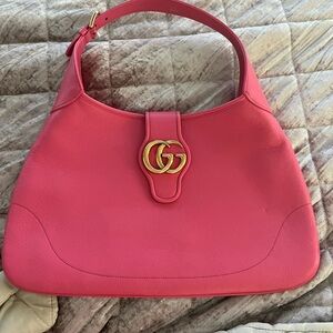 Gucci Pink Shoulder Bag with Gold Logo